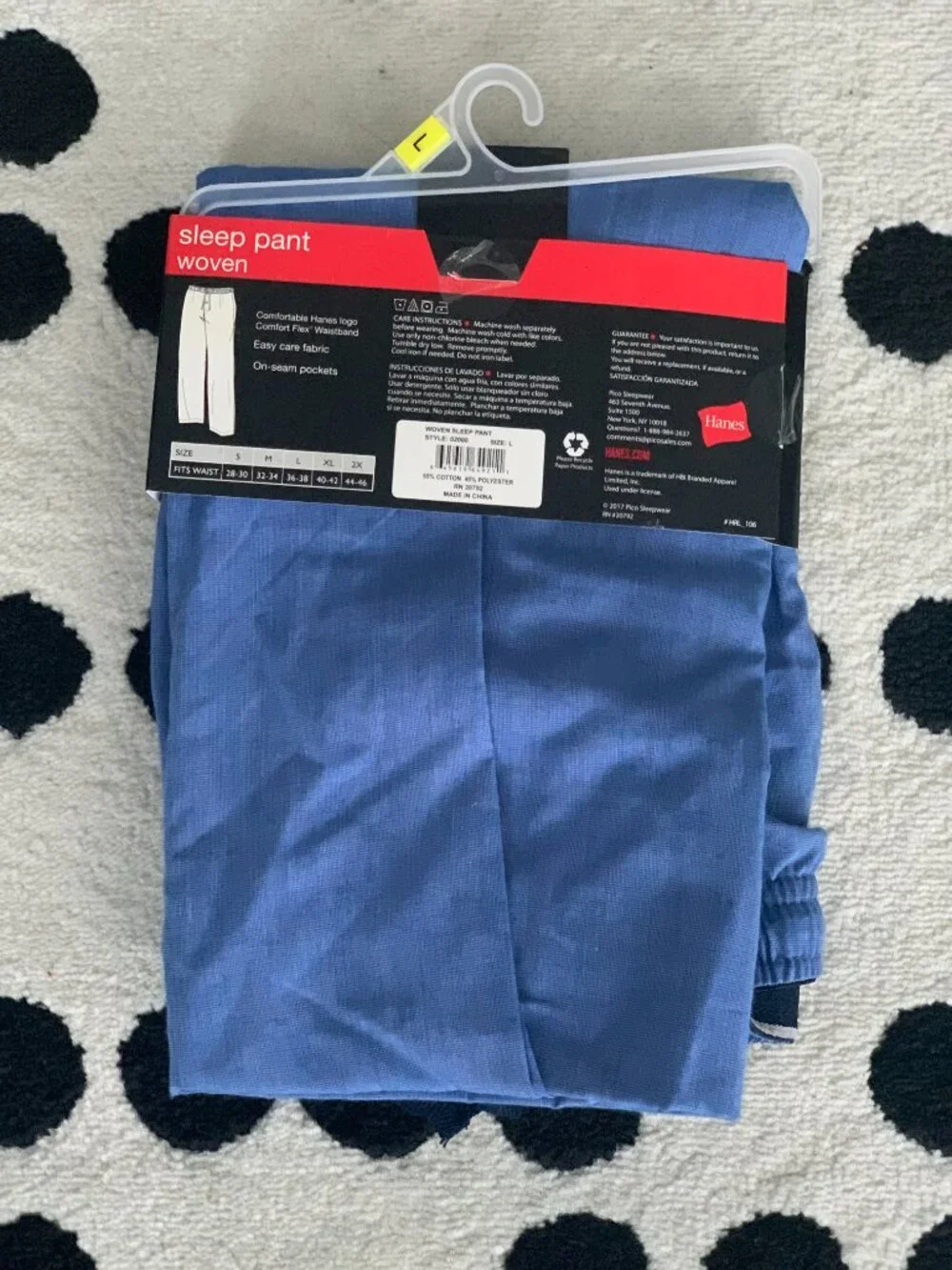Hanes Tag Free Pajama Lounge Pants Mens Large Blue Lightweight Comfort Pockets - Picture 2 of 4
